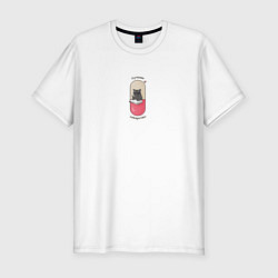 Футболка slim-fit Лучшее лекарство - кот психолог, цвет: белый