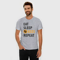 Футболка slim-fit Еда сон пчёлы, цвет: меланж — фото 2