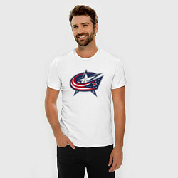 Футболка slim-fit Columbus blue jackets - hockey team - emblem, цвет: белый — фото 2