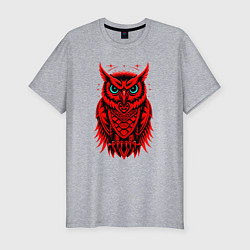Футболка slim-fit Сова красная, цвет: меланж