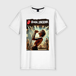 Футболка slim-fit Мик Джагер - Роллинг Стоунз, цвет: белый