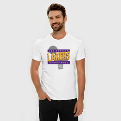 Футболка slim-fit Lakers basketball play, цвет: белый — фото 2