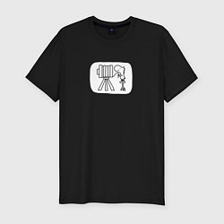 Футболка slim-fit Старый фотоаппарат, цвет: черный