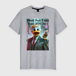 Футболка slim-fit Donald Duck Trump and James Duck Vance, цвет: меланж