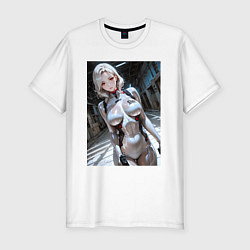 Футболка slim-fit Девушка-наемница, цвет: белый