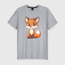 Футболка slim-fit Хитрый лисёнок, цвет: меланж