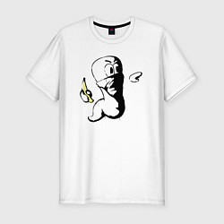 Футболка slim-fit Червяк с бананом, цвет: белый