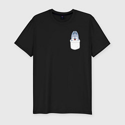 Футболка slim-fit Wolf Chan in pocket, цвет: черный