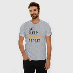 Футболка slim-fit Есть спать ехать, цвет: меланж — фото 2