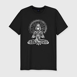 Футболка slim-fit Girl namaste, цвет: черный