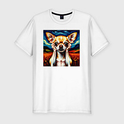 Футболка slim-fit Крик Чихуахуа в шоке, цвет: белый
