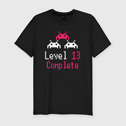 Футболка slim-fit Уровень 13 пройден, цвет: черный