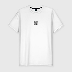 Футболка slim-fit QR code 4uck you, цвет: белый