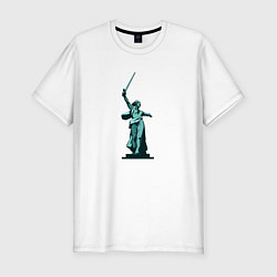 Футболка slim-fit Родина мать победа, цвет: белый