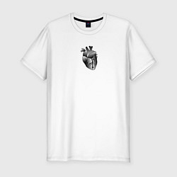 Футболка slim-fit Анатомически верное сердце, цвет: белый