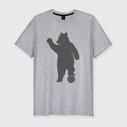 Футболка slim-fit Мишка футболист, цвет: меланж