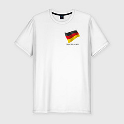 Футболка slim-fit Я Немец - патриотизм, цвет: белый