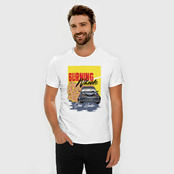 Футболка slim-fit Burning wheels, цвет: белый — фото 2