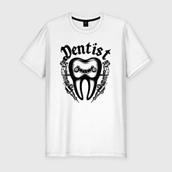 Футболка slim-fit Зубной мастер зуб механический, цвет: белый