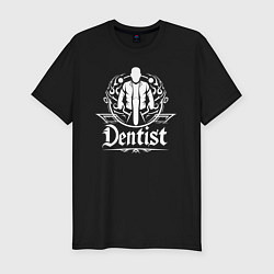 Футболка slim-fit Стоматолог в круге, цвет: черный