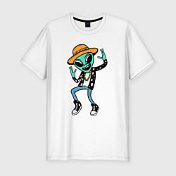 Футболка slim-fit Инопланетянин танцует, цвет: белый