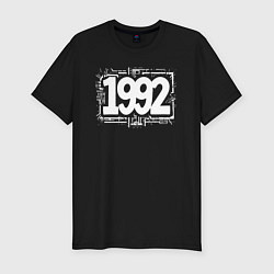 Футболка slim-fit Год рождения 1992, цвет: черный