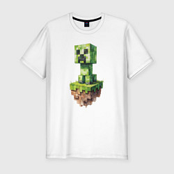 Футболка slim-fit Creeper Minecraft, цвет: белый