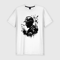 Футболка slim-fit Металлург в каске, цвет: белый