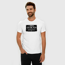 Футболка slim-fit Нирвана аудиокассета, цвет: белый — фото 2
