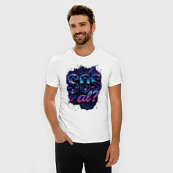 Футболка slim-fit SOS meme, цвет: белый — фото 2
