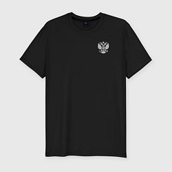 Футболка slim-fit Где русский флаг поднят то там он опускаться не до, цвет: черный
