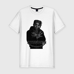 Футболка slim-fit XXXTentacion в черно-белом стиле, цвет: белый