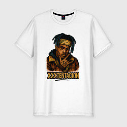 Футболка slim-fit XXXTentacion мультяшный стиль, цвет: белый