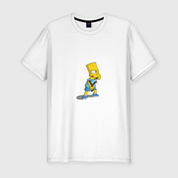 Футболка slim-fit Барт Симпсон с рогаткой, цвет: белый