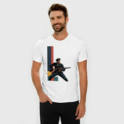 Футболка slim-fit Поп-арт, белогвардеец, цвет: белый — фото 2