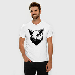 Футболка slim-fit Свиная голова, цвет: белый — фото 2
