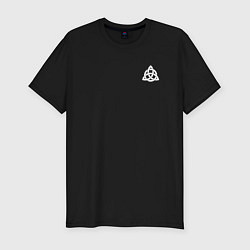 Футболка slim-fit Символ трикветр - трилистник, цвет: черный