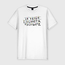 Футболка slim-fit Очень странные дела гирлянда, цвет: белый