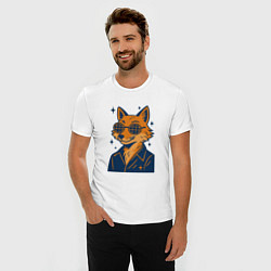 Футболка slim-fit Лиса в очках, цвет: белый — фото 2