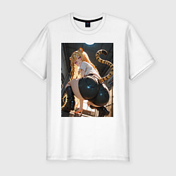 Футболка slim-fit Тигрица пикантный вид, цвет: белый