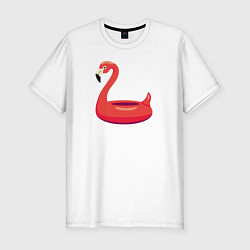 Футболка slim-fit Надувной фламинго, цвет: белый