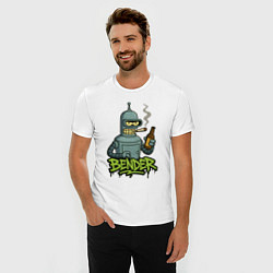 Футболка slim-fit Bender with beer, цвет: белый — фото 2