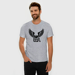 Футболка slim-fit Американский орел, цвет: меланж — фото 2