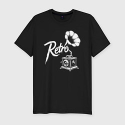 Футболка slim-fit Ретро-мелодия, цвет: черный