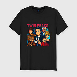Футболка slim-fit Twin Peaks Multi, цвет: черный