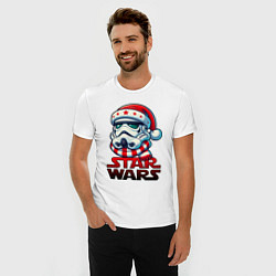 Футболка slim-fit Stormtrooper new year, цвет: белый — фото 2