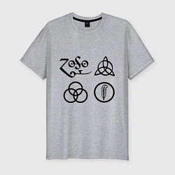 Мужская slim-футболка Led Zeppelin: symbols