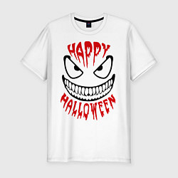 Футболка slim-fit Happy halloween, цвет: белый