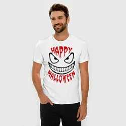 Футболка slim-fit Happy halloween, цвет: белый — фото 2