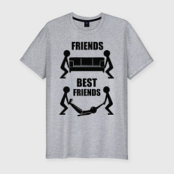 Футболка slim-fit Best friends, цвет: меланж